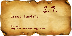 Ernst Tamás névjegykártya